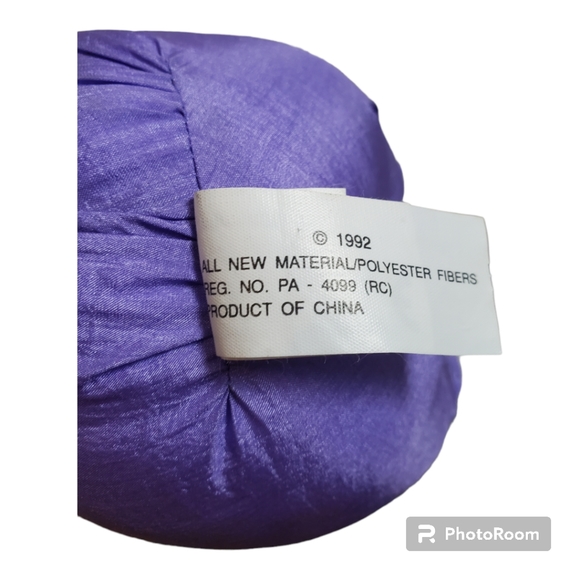 Vintage 1992 Easter BUNNY TROLL plush doll, 90s yellow hair troll with Bunny ear - Picture 8 of 9